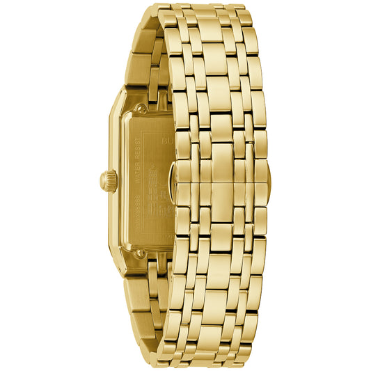Bulova Men’s Diamond Watch – Gold-Tone Stainless Steel with Black Dial