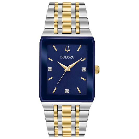 Bulova Men’s Diamond-Accented Watch – Gold-Tone Stainless Steel