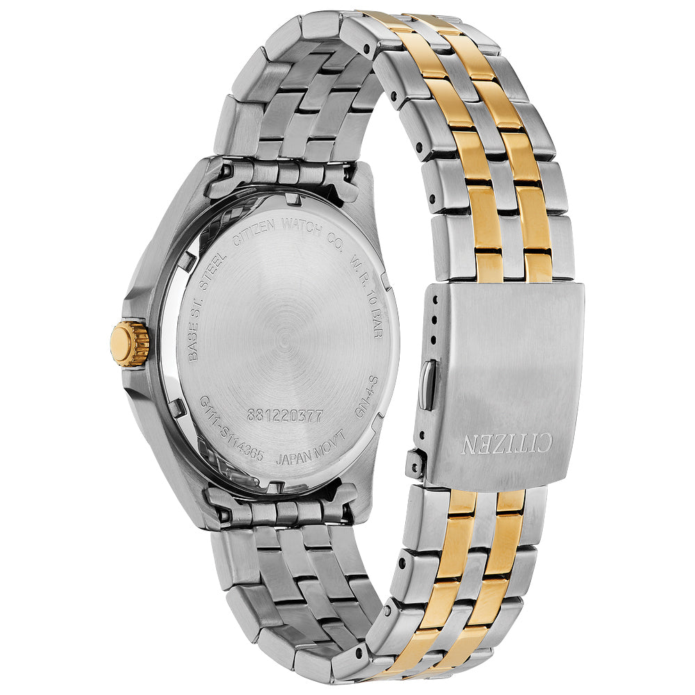 Citizen Quartz Mens Two Tone Stainless Steel Bracelet Watch Bi5054-53l