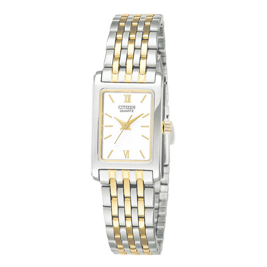 Citizen® Womens Rectangular Two-Tone Stainless Steel Bracelet Watch