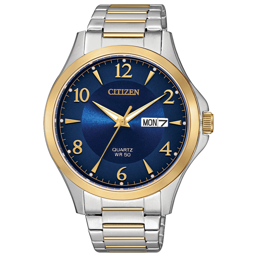 Citizen Quartz Mens Two Tone Stainless Steel Bracelet Watch Bf2005-54l