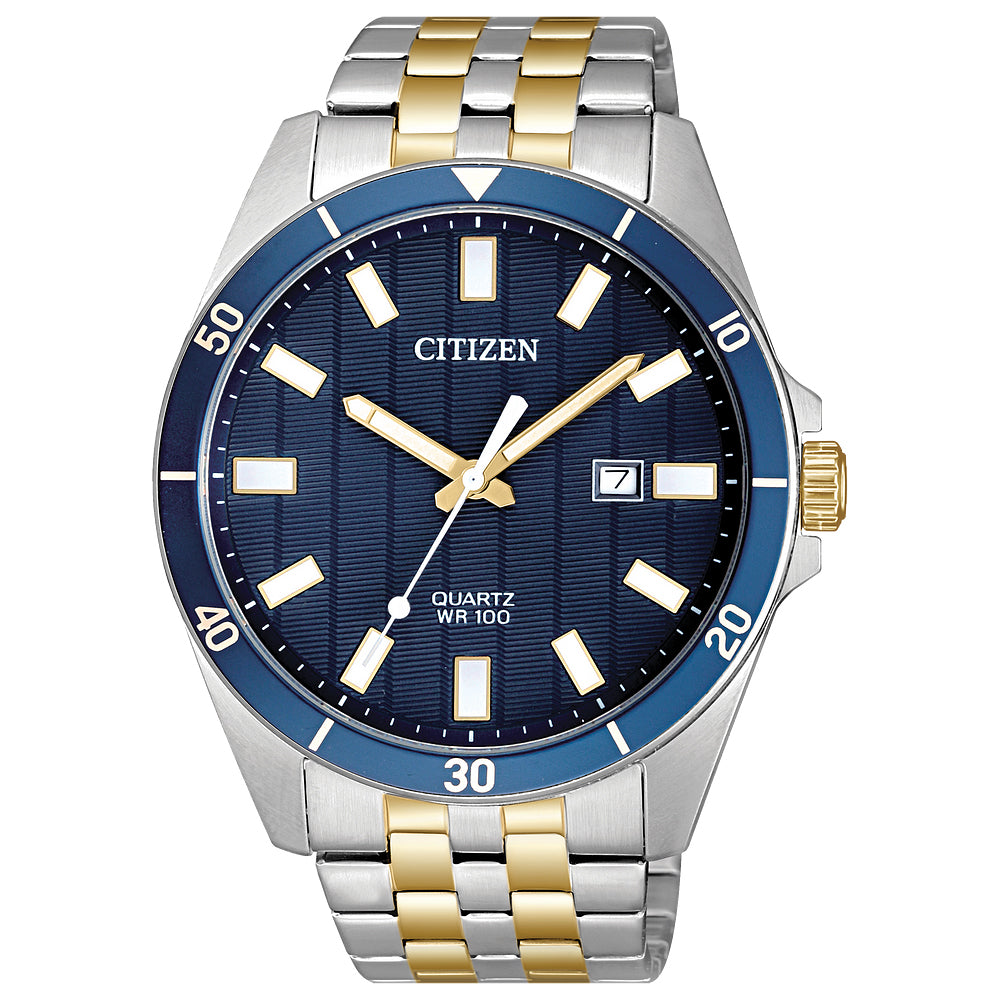Citizen Quartz Mens Two Tone Stainless Steel Bracelet Watch Bi5054-53l
