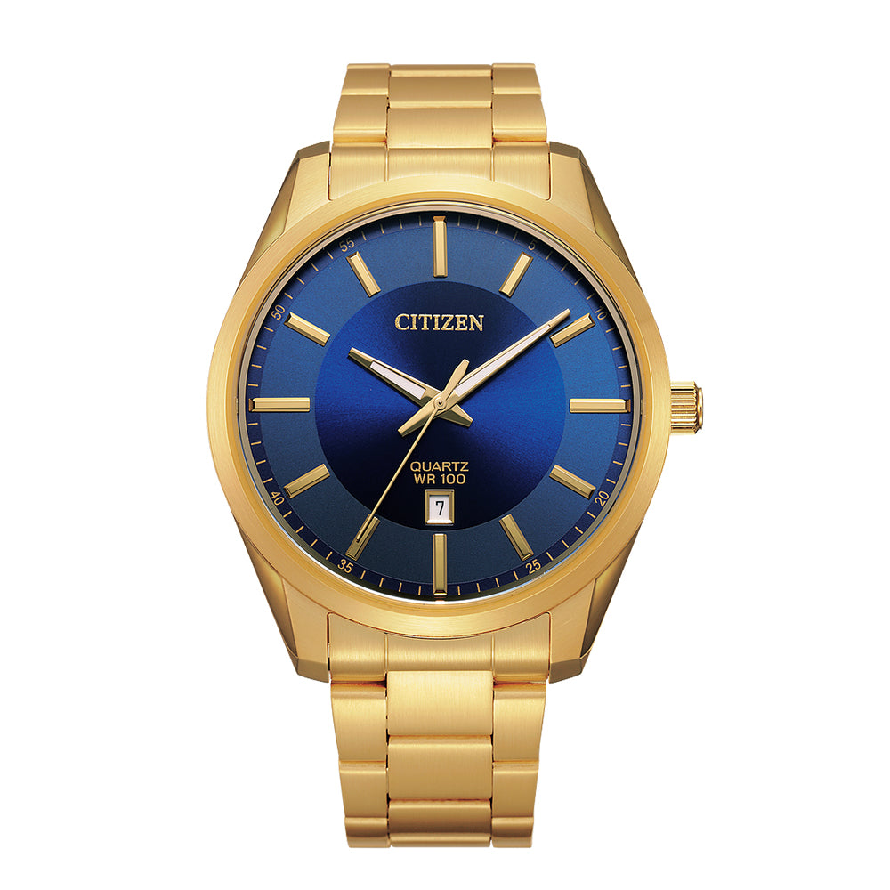 Citizen Men's Gold Tone Stainless Steel Blue Dial Watch