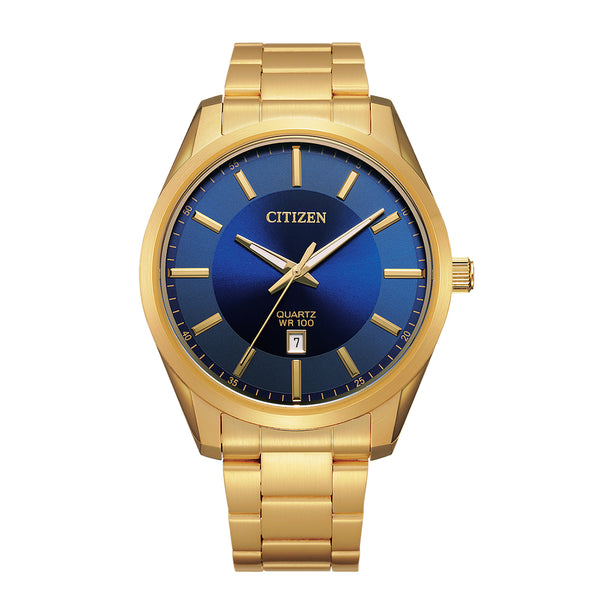 Citizen Men's Gold Tone Stainless Steel Blue Dial Watch