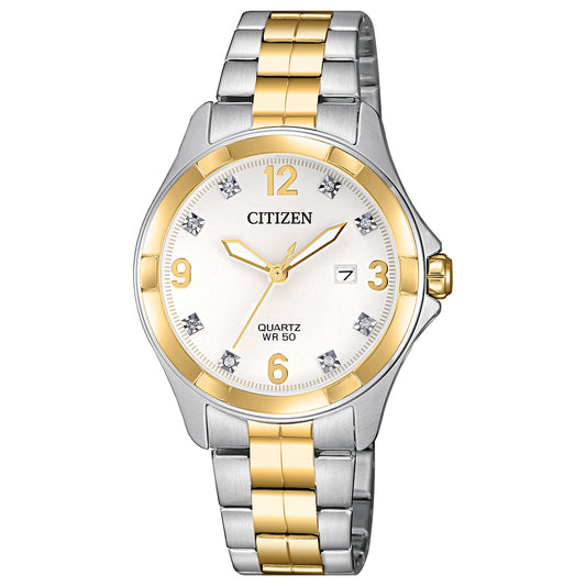 Citizen Women's Crystal Two Tone Stainless Steel Watch