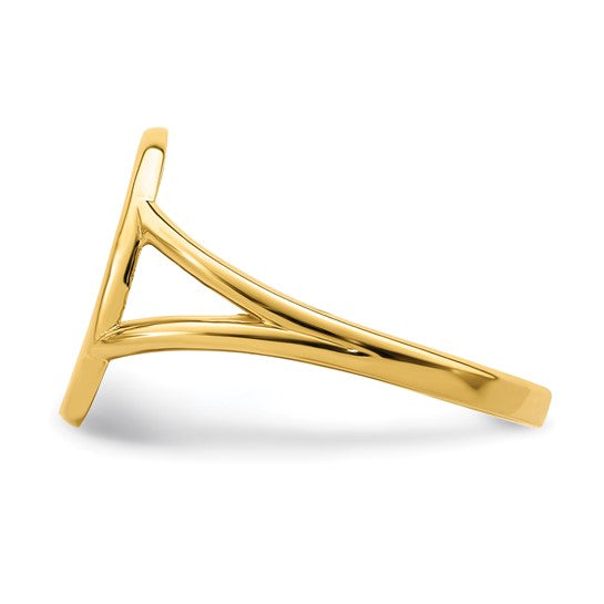 14kt Yellow Gold Polished Tree of Life in Circle Ring