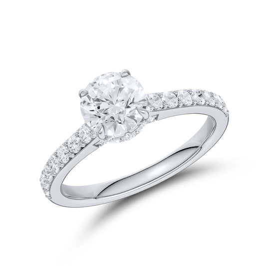 14kt White Gold 1.50 ctw Lab Diamond Solitaire Ring