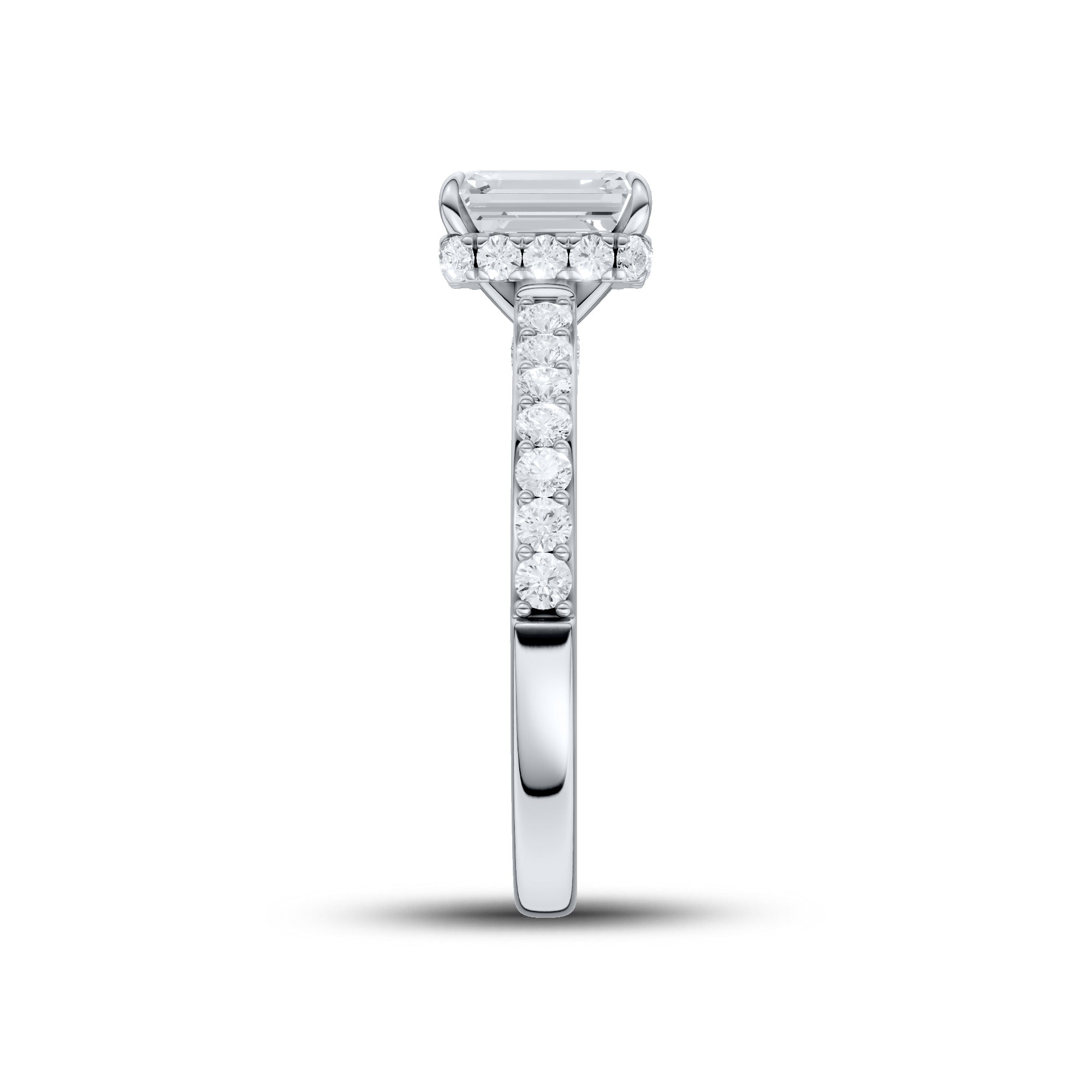14kt White Gold 1.50 CTW Emerald Shape Lab Diamond Solitaire Ring