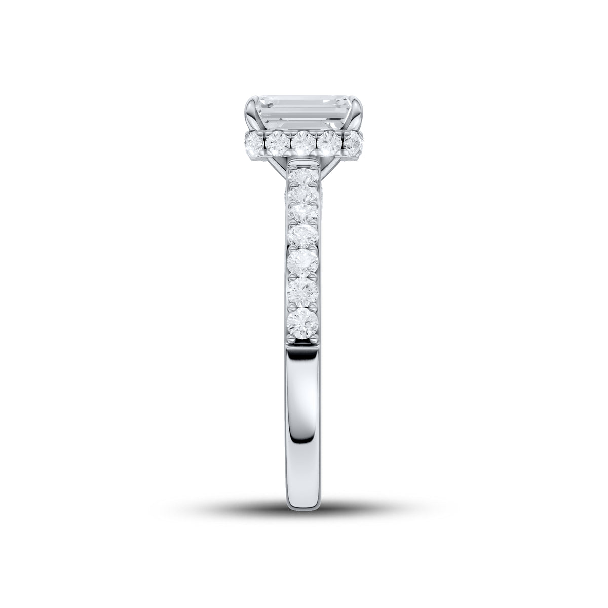 14kt White Gold 1.50 CTW Emerald Shape Lab Diamond Solitaire Ring