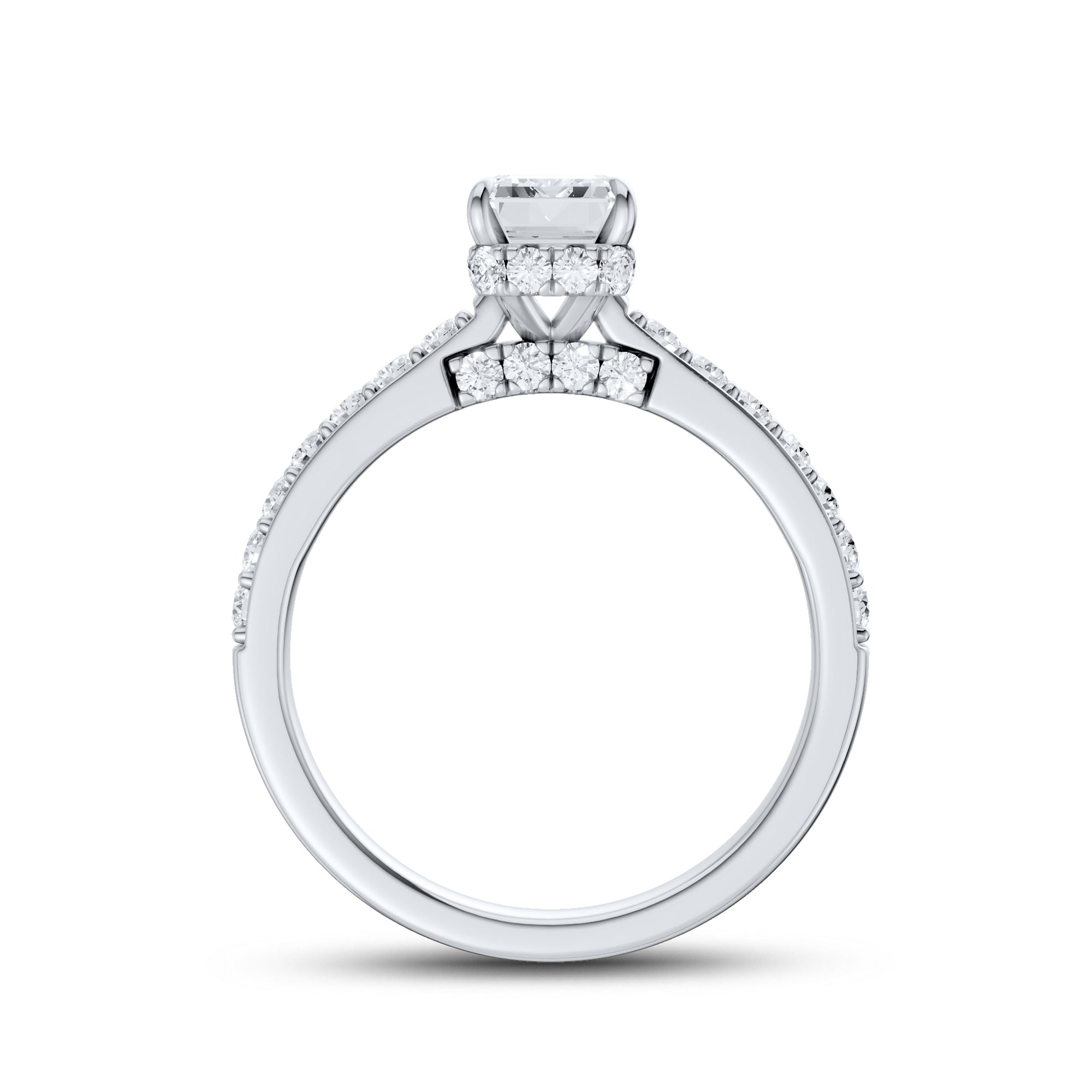 14kt White Gold 1.50 CTW Emerald Shape Lab Diamond Solitaire Ring
