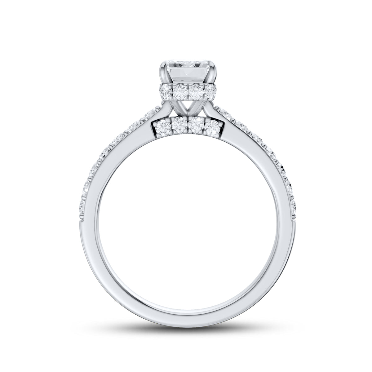 14kt White Gold 1.50 CTW Emerald Shape Lab Diamond Solitaire Ring