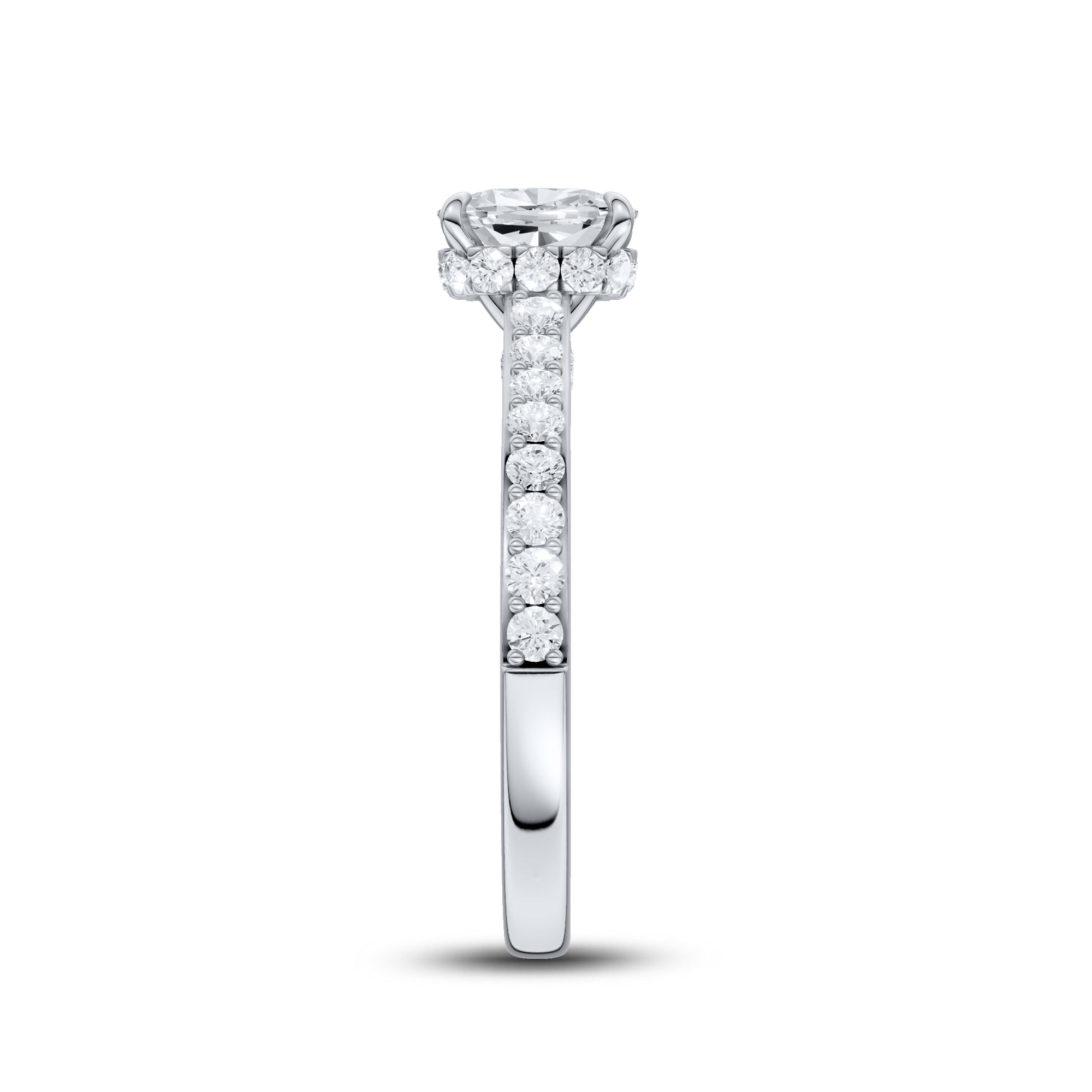 14kt White Gold 1.50 CTW Lab Diamond Oval Shape Solitaire Ring