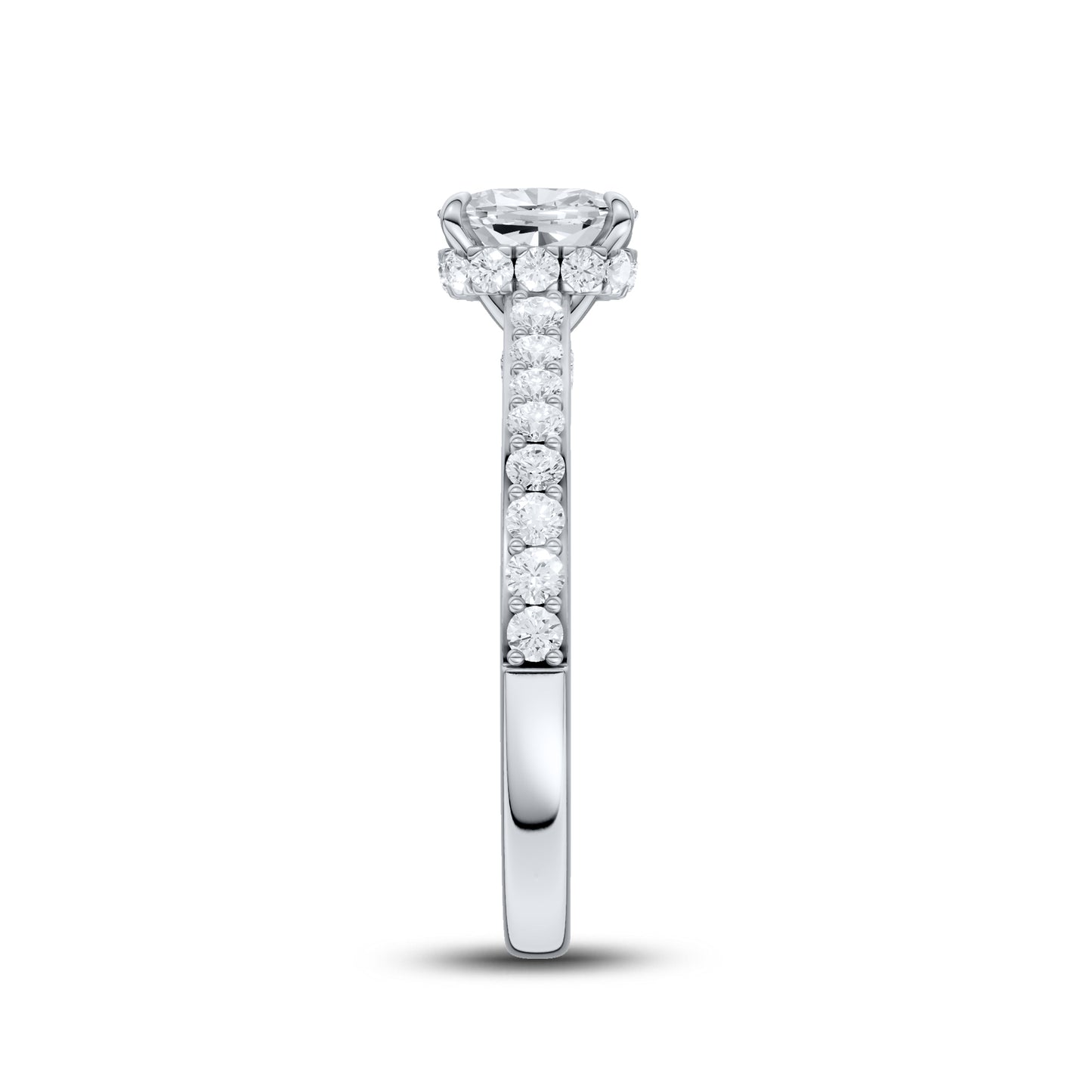 14kt White Gold 1.50 CTW Lab Diamond Oval Shape Solitaire Ring