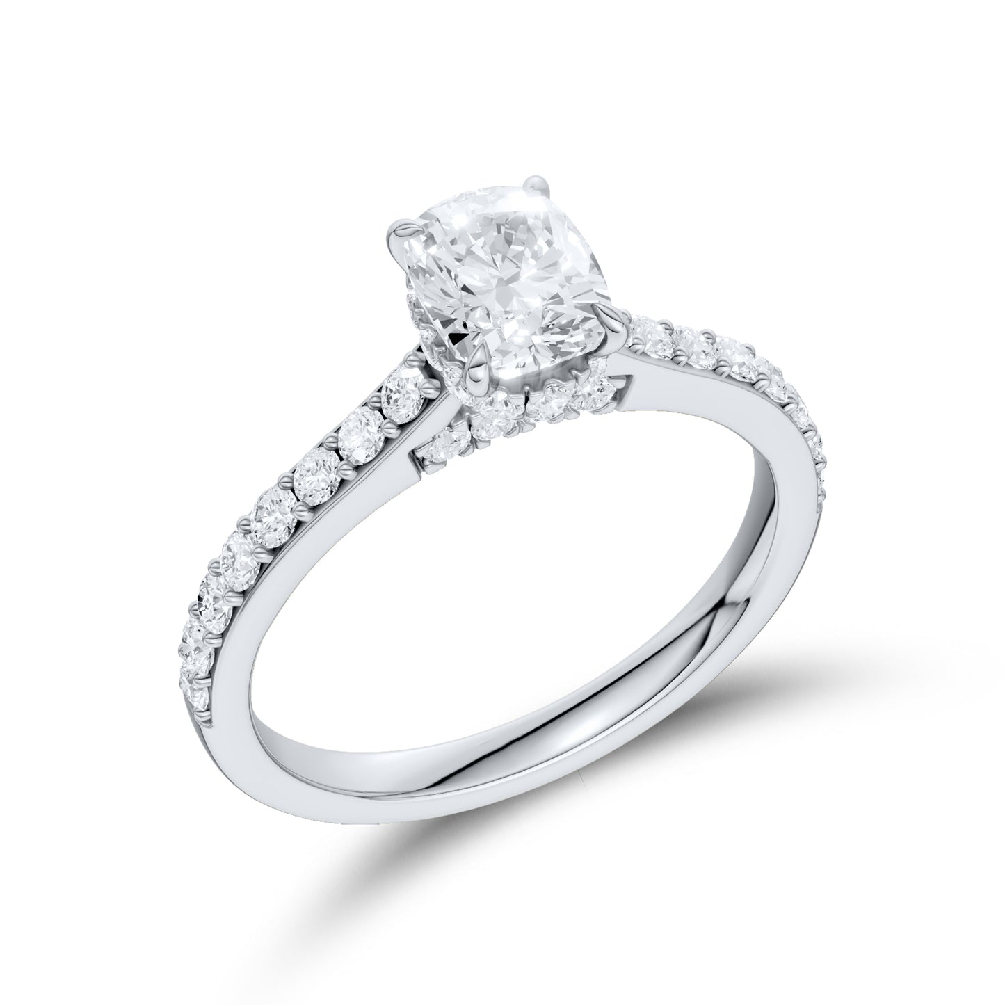 14kt White Gold 1.50 CTW Lab Diamond Oval Shape Solitaire Ring