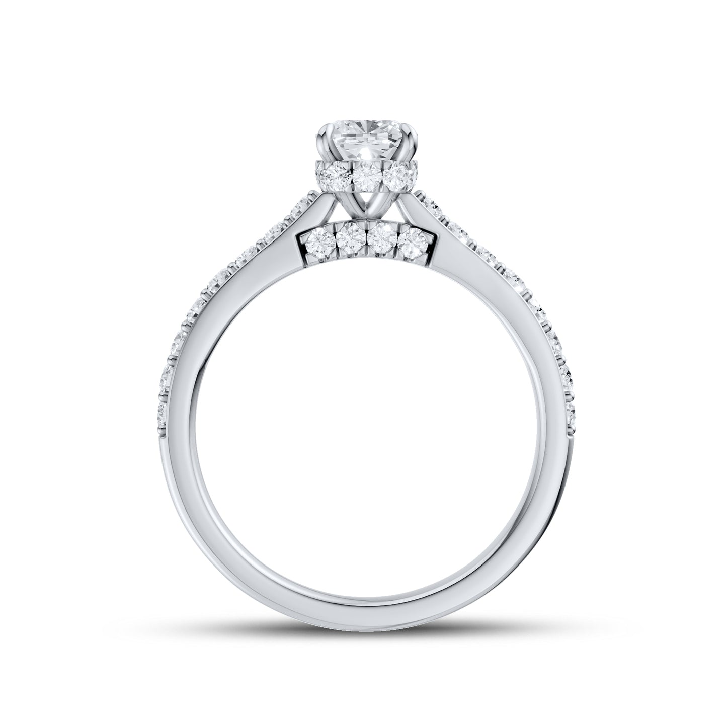 14kt White Gold 1.50 CTW Lab Diamond Oval Shape Solitaire Ring