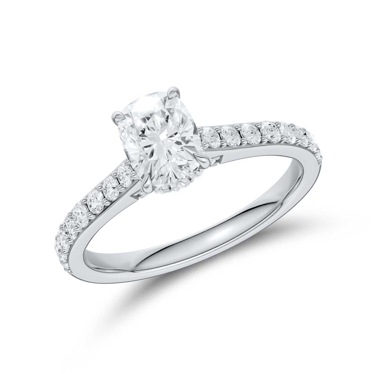 14kt White Gold 1.50 CTW Lab Diamond Oval Shape Solitaire Ring