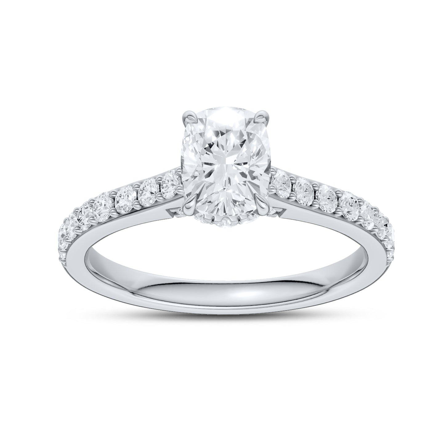 14kt White Gold 1.50 CTW Lab Diamond Oval Shape Solitaire Ring