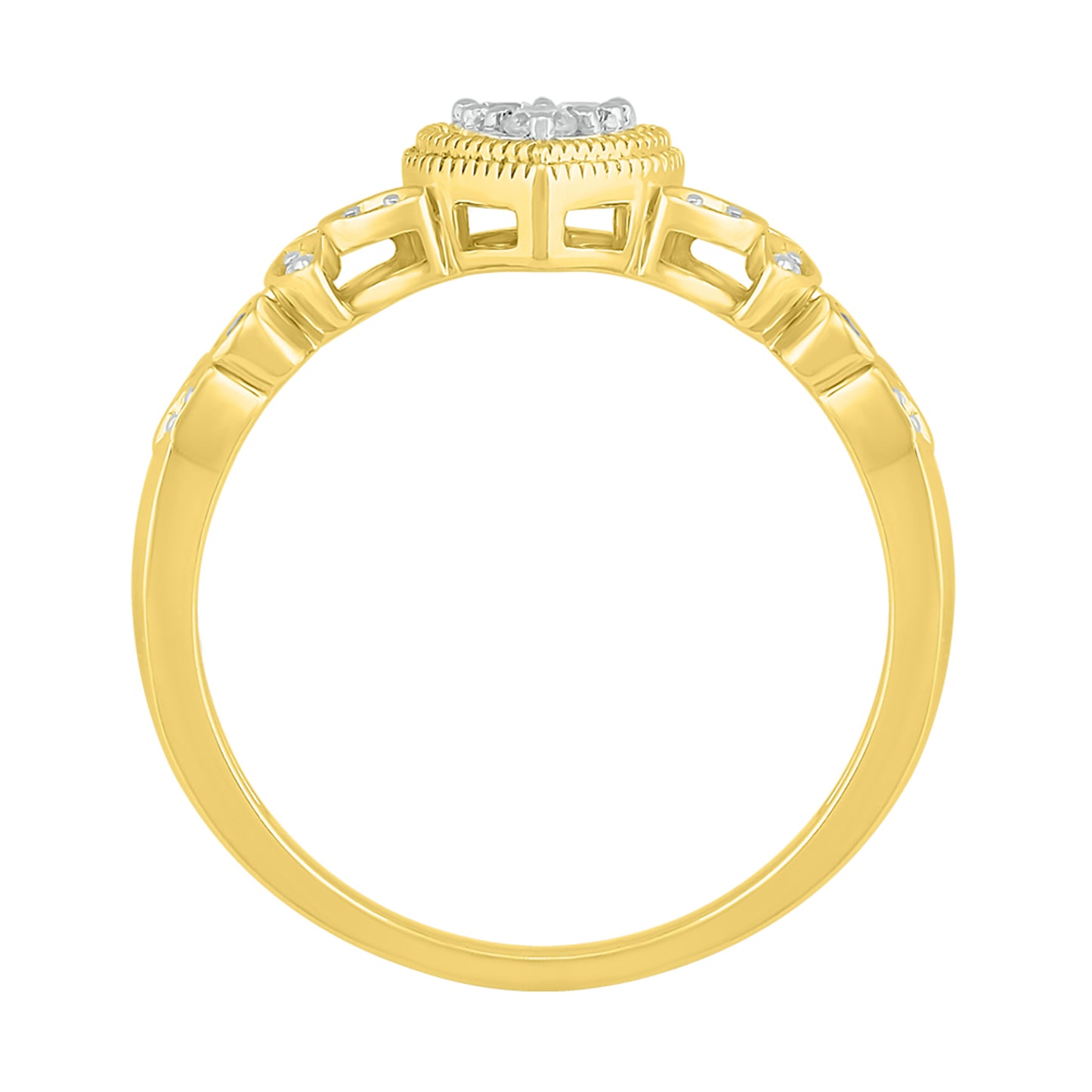 14K Yellow Gold 0.12 CTW Diamond Heart Promise Ring