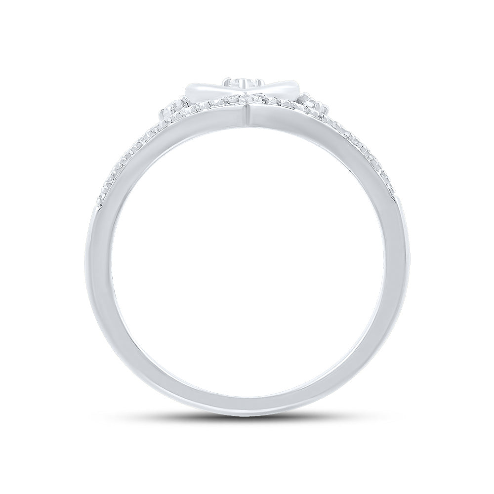 14kt White Gold 0.12 CTW Natural Diamond Heart Promise Ring