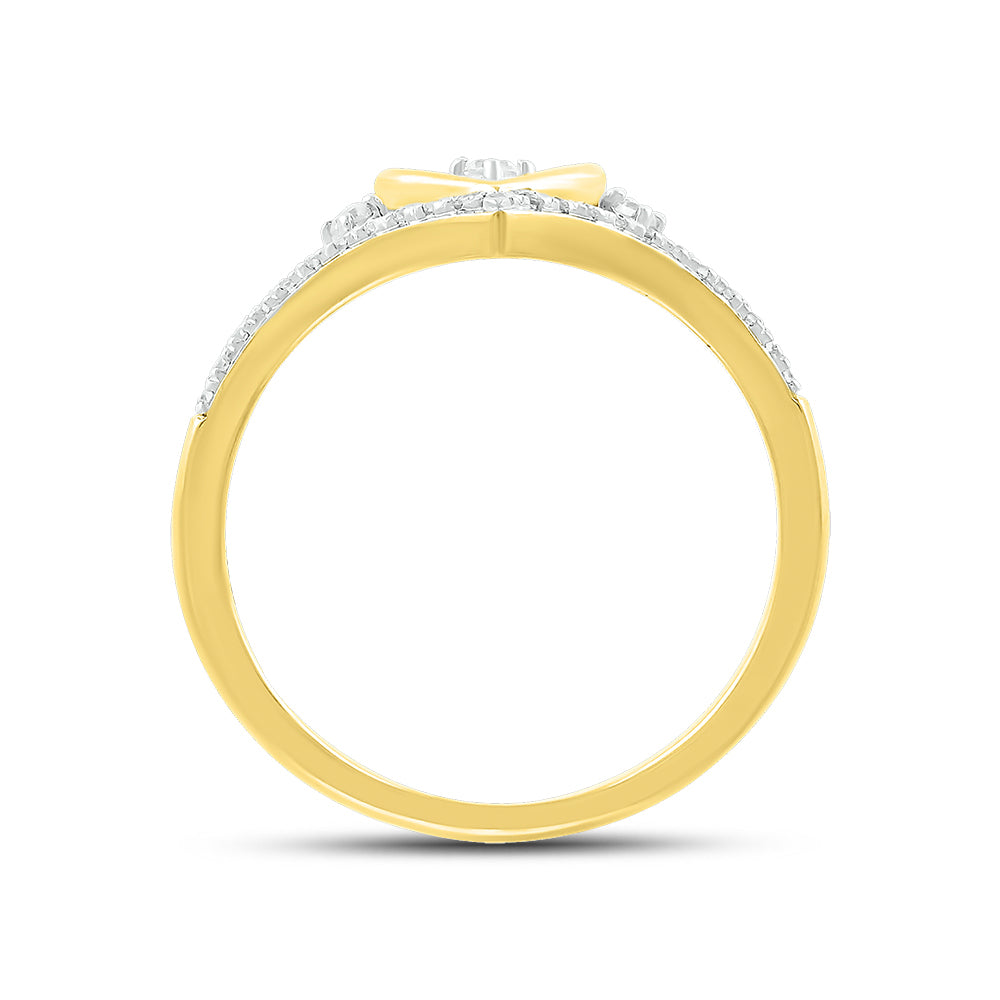 14kt Yellow Gold 0.12 CTW Natural Diamond Heart Promise Ring