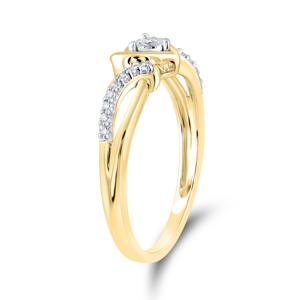 14K Yellow Gold 0.10 CTW Diamond Heart Ring