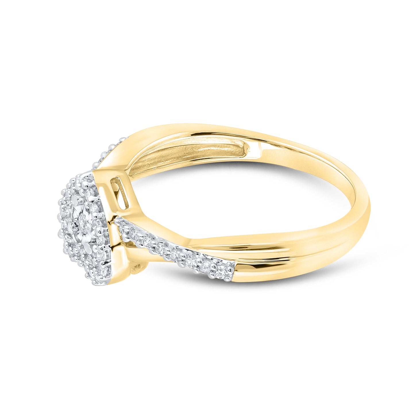 14K YELLOW GOLD PROMISE RING 0.16 CTW