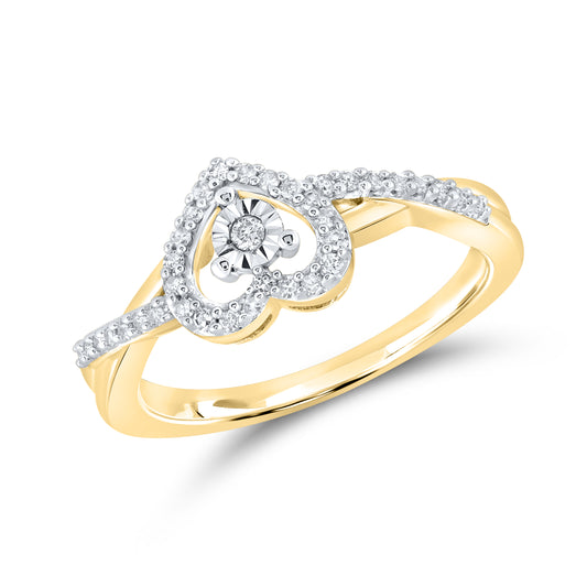 14K YELLOW GOLD PROMISE RING 0.16 CTW