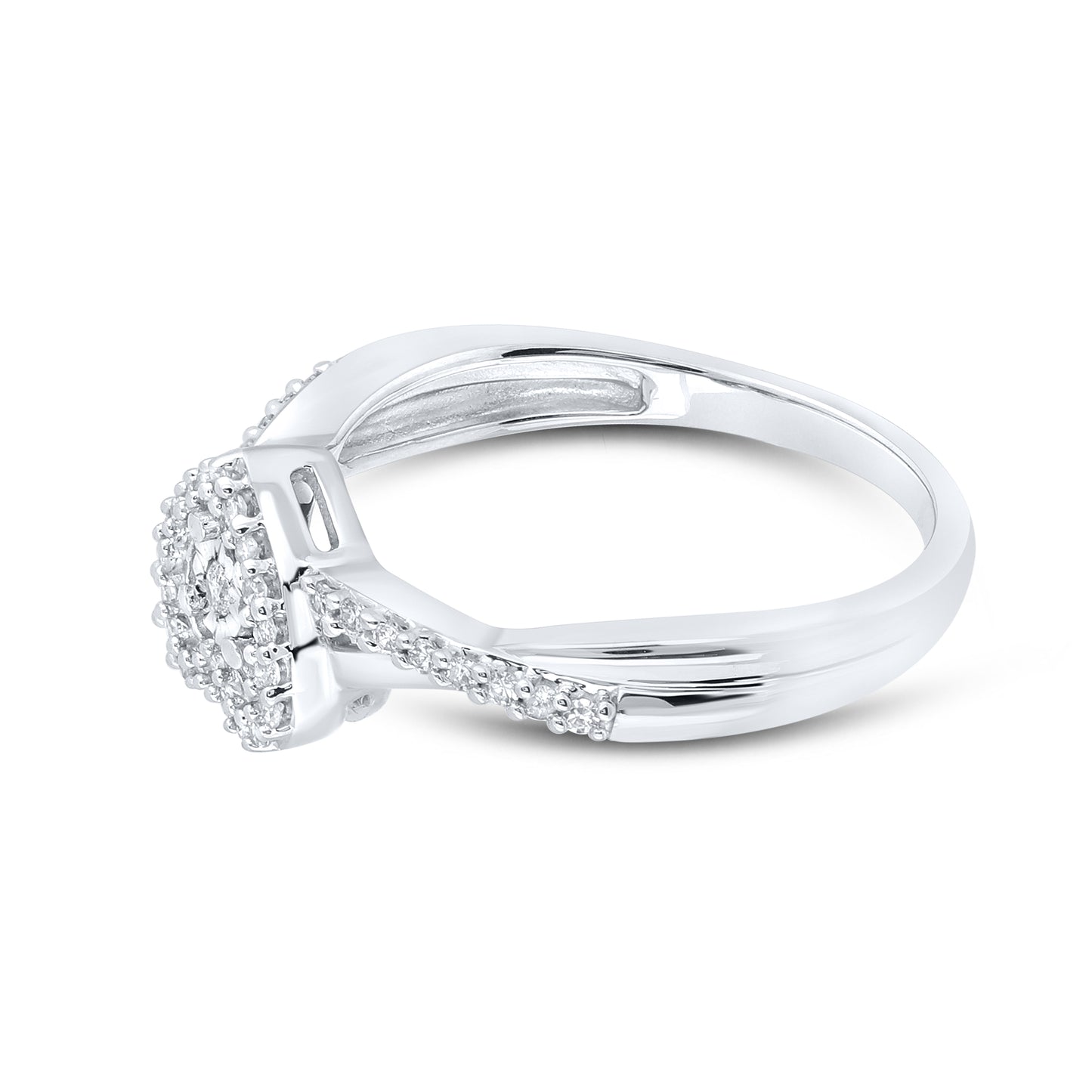 14kt White Gold 0.16 CTW Natural Diamond Heart Promise Ring