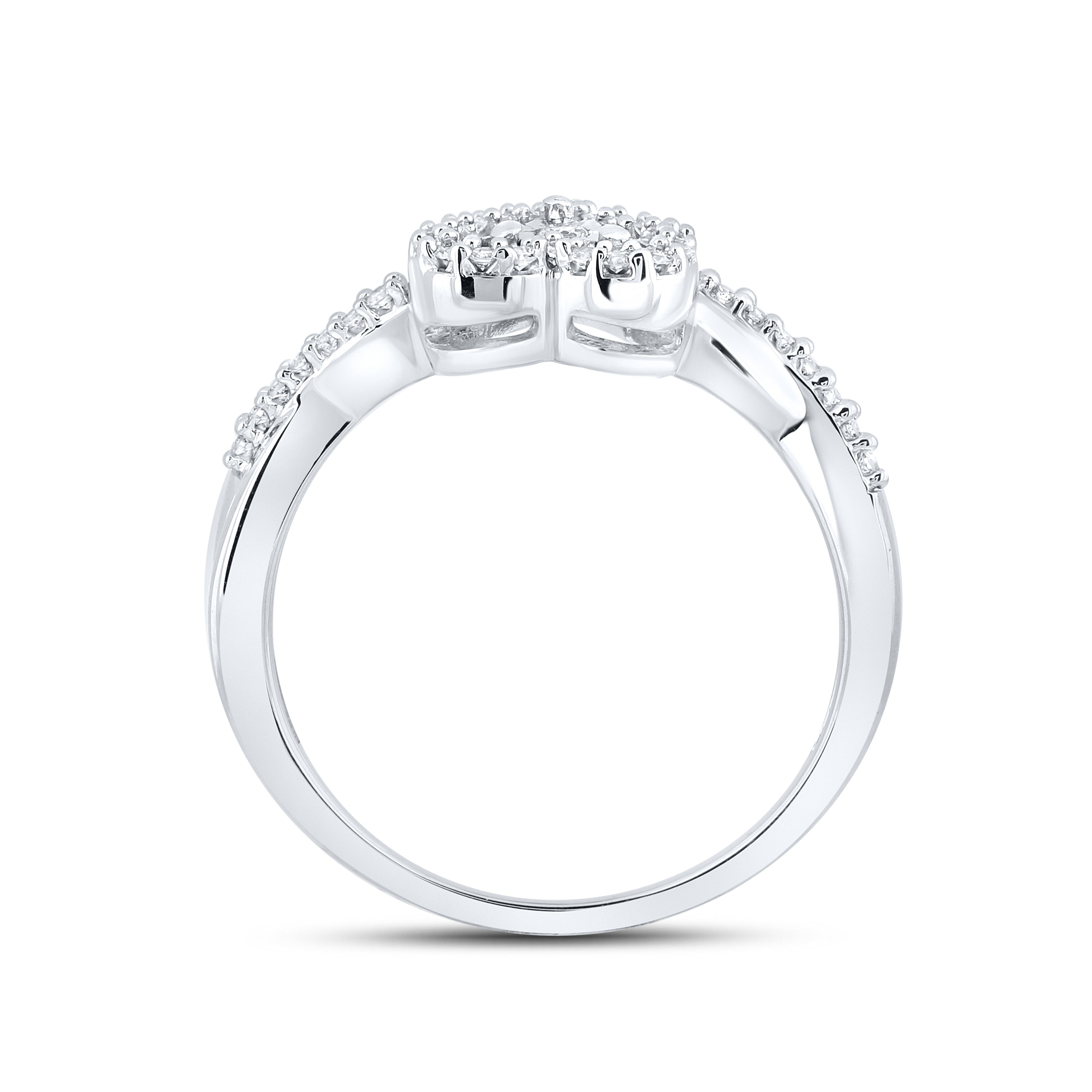14kt White Gold 0.16 CTW Natural Diamond Heart Promise Ring