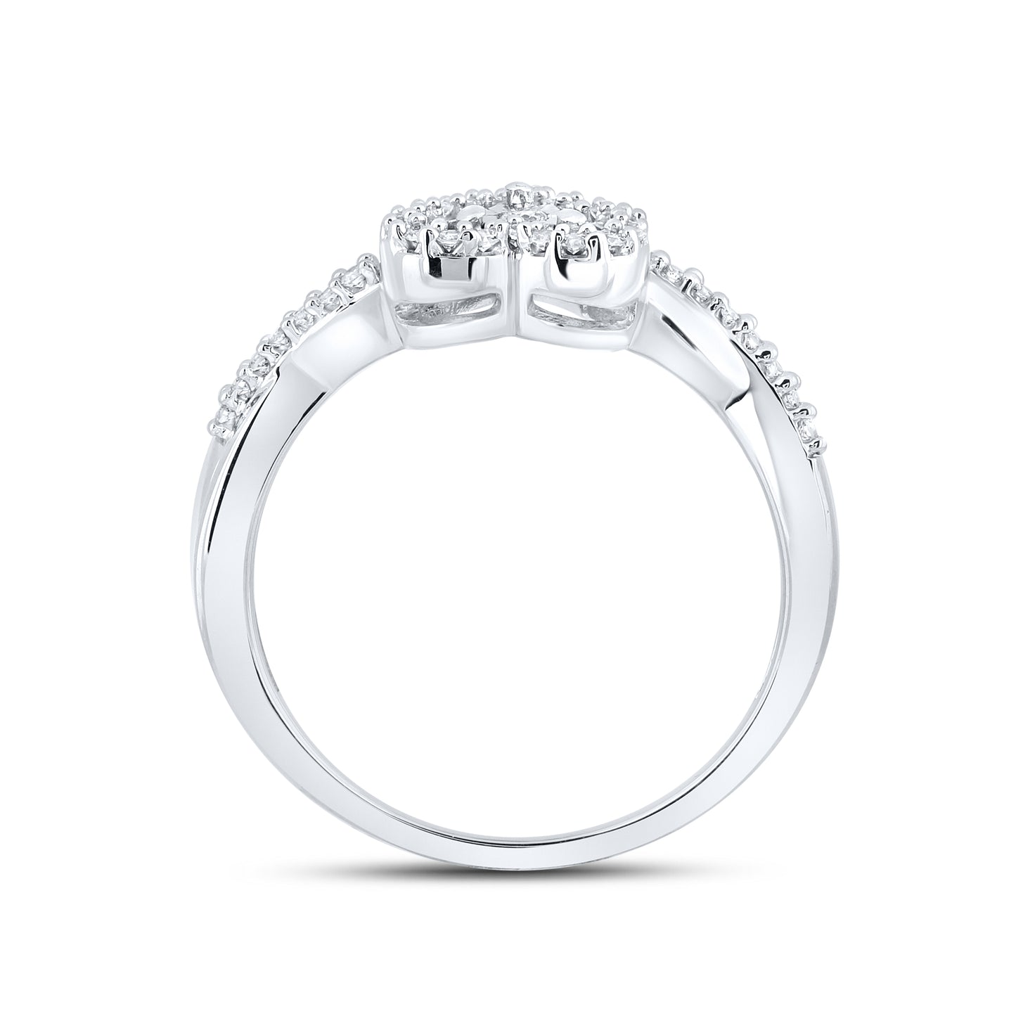 14kt White Gold 0.16 CTW Natural Diamond Heart Promise Ring