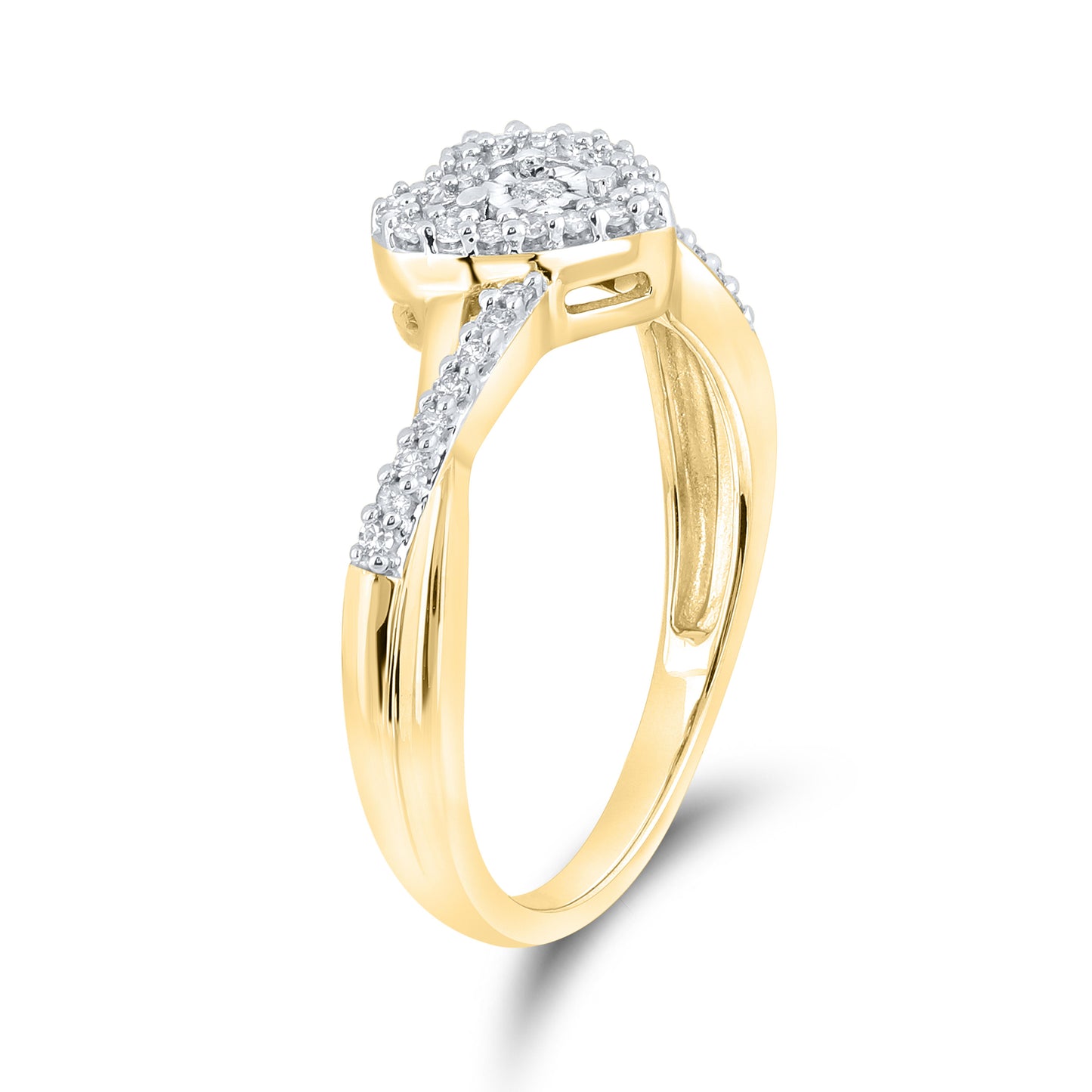 14K YELLOW GOLD PROMISE RING 0.16 CTW