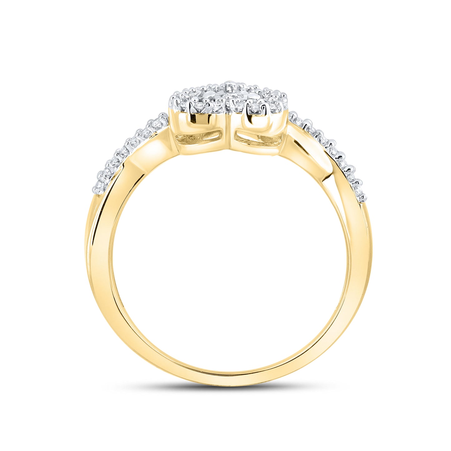 14K YELLOW GOLD PROMISE RING 0.16 CTW