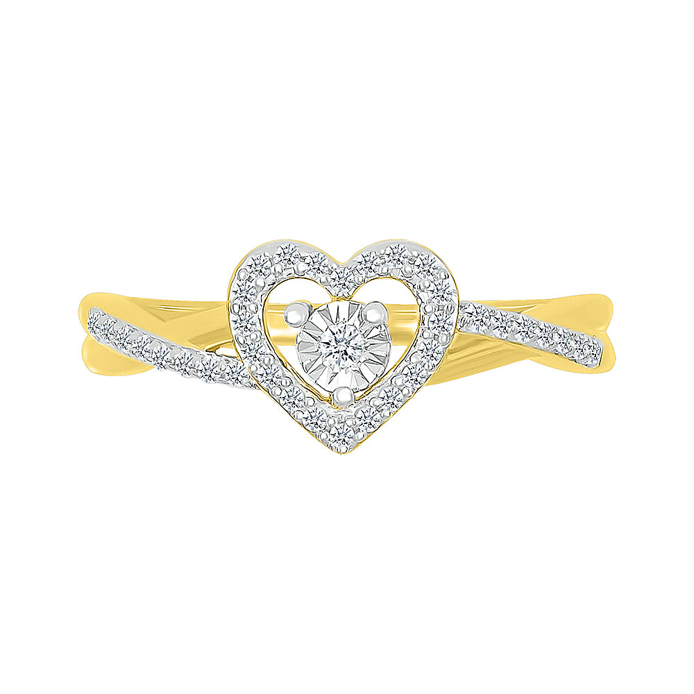 14K YELLOW GOLD PROMISE RING 0.16 CTW