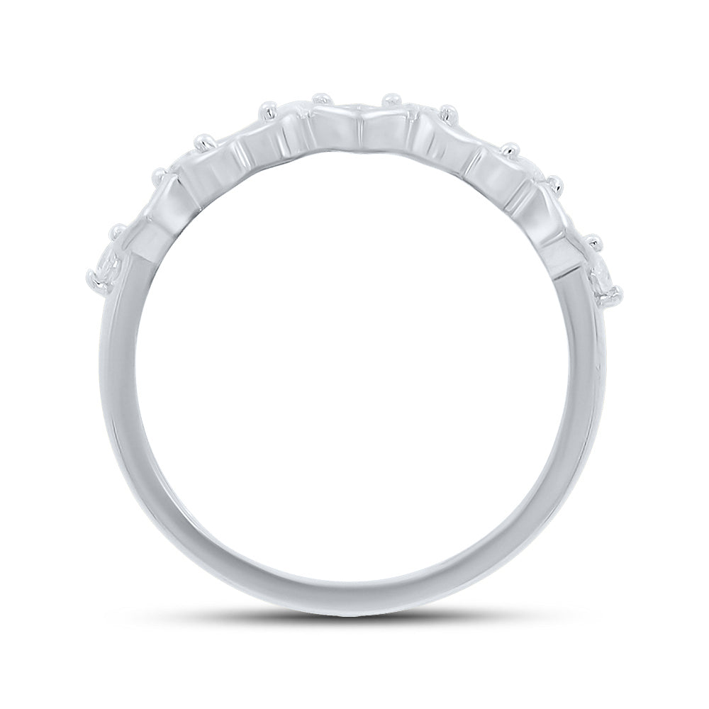 14kt White Gold 0.12 CTW Natural Diamond Heart Promise Ring