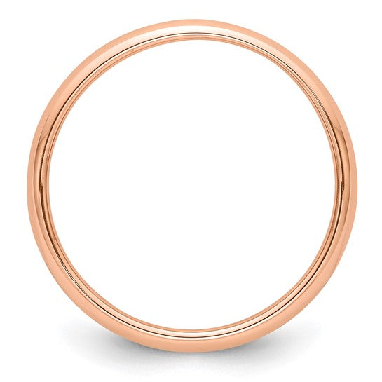 14kt Rose Gold 3mm Half-Round Wedding Band Size 6