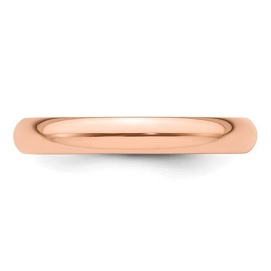 14kt Rose Gold 3mm Half-Round Wedding Band Size 6