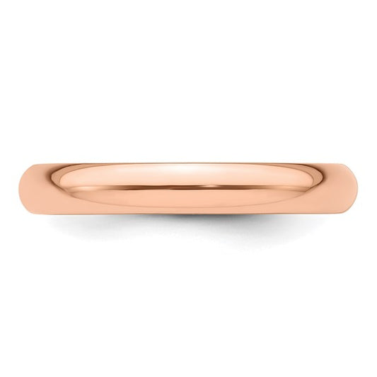 14kt Rose Gold 3mm Half-Round Wedding Band Size 6