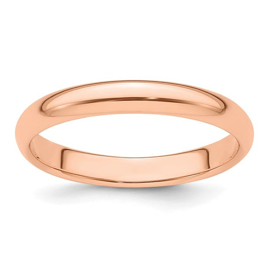 14kt Rose Gold 3mm Half-Round Wedding Band Size 5.5