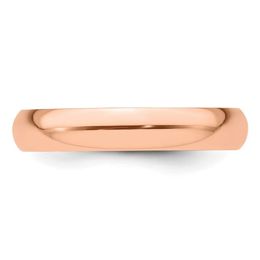 14kt Rose Gold 4mm Half Round Wedding Band Size 9.5