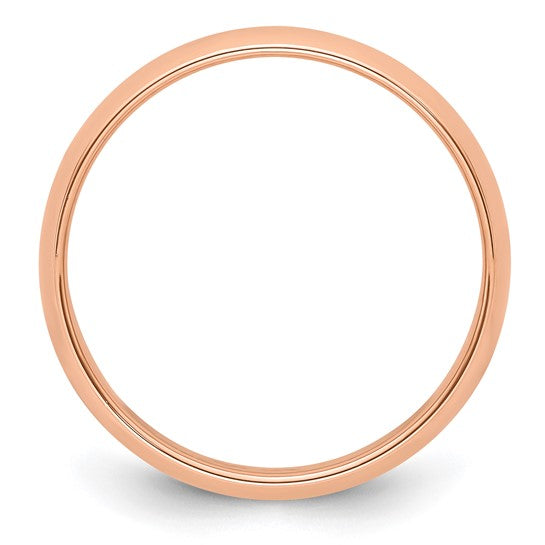14kt Rose Gold 5mm Half Round Wedding Band Size 11