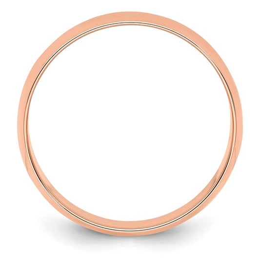 14kt Rose Gold 6mm Lightweight Half Round Wedding Band Size 7.5