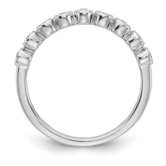 14kt White Gold 9-stone Bezel-set Diamond Band