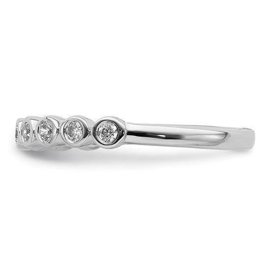 14kt White Gold 9-stone Bezel-set Diamond Band