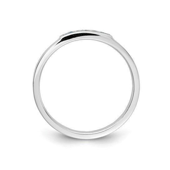 14kt White Gold 4-stone Blue Topaz Band