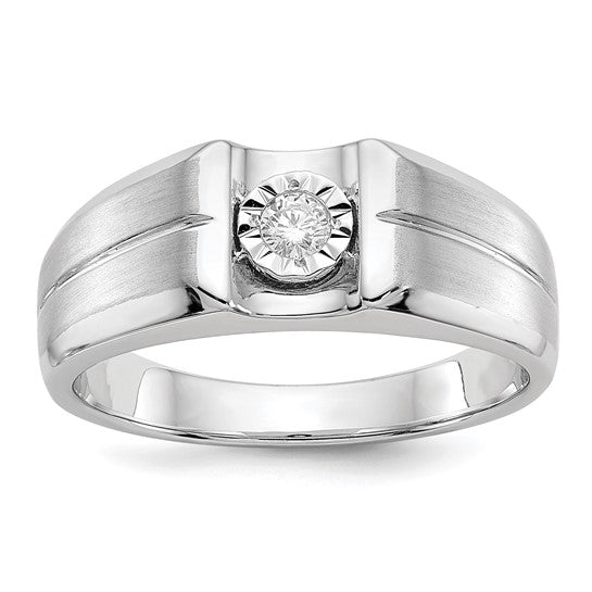 14kt White Gold Diamond Mens Ring