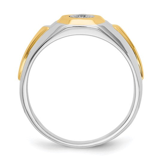14kt Two-tone Diamond Mens Ring