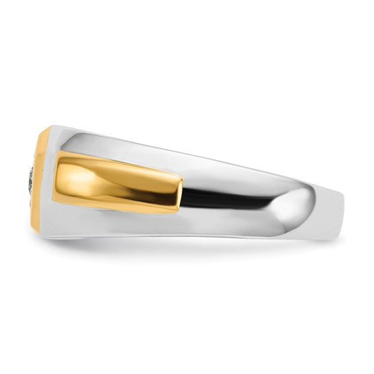 14kt Two-tone Diamond Mens Ring