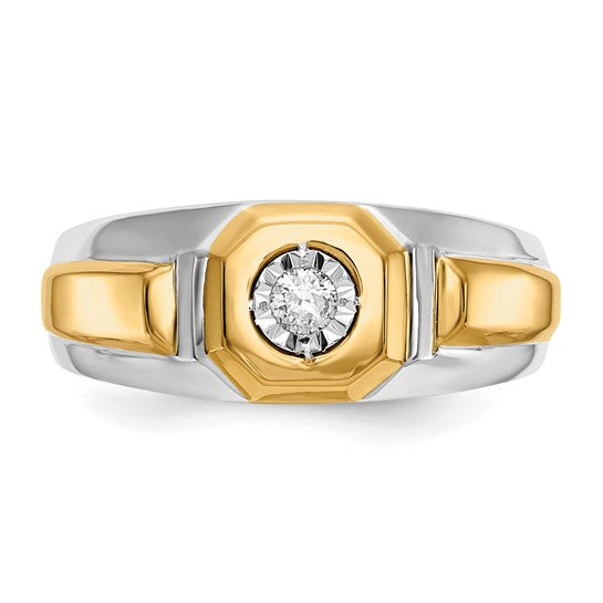 14kt Two-tone Diamond Mens Ring