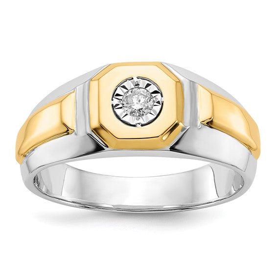 14kt Two-tone Diamond Mens Ring