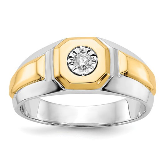 14kt Two-tone Diamond Mens Ring